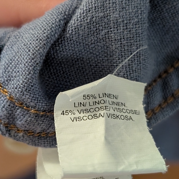 Lucky Brand - Blue Tropical Print Shirt - Linen Blend - Picture 4 of 4